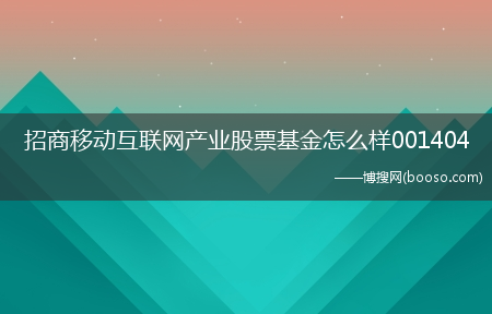 招商移动互联网产业股票基金怎么样001404?(001404)