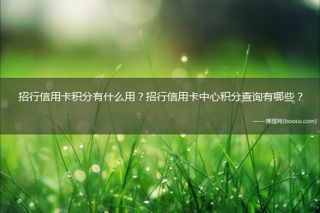 招行信用卡积分有什么作用?招行信用卡中心积分查询有哪些?-固定电话积分查询