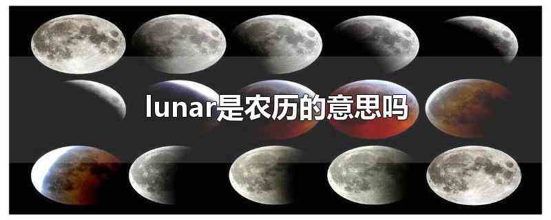 lunar是农历的意思吗