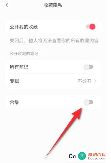 小红书收藏合集公开与否如何设置