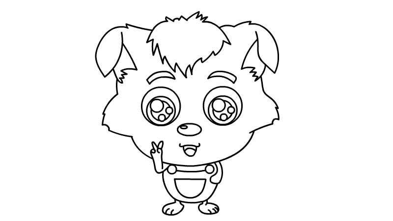 小灰灰简笔画(画出小灰灰的身体部分和上肢)