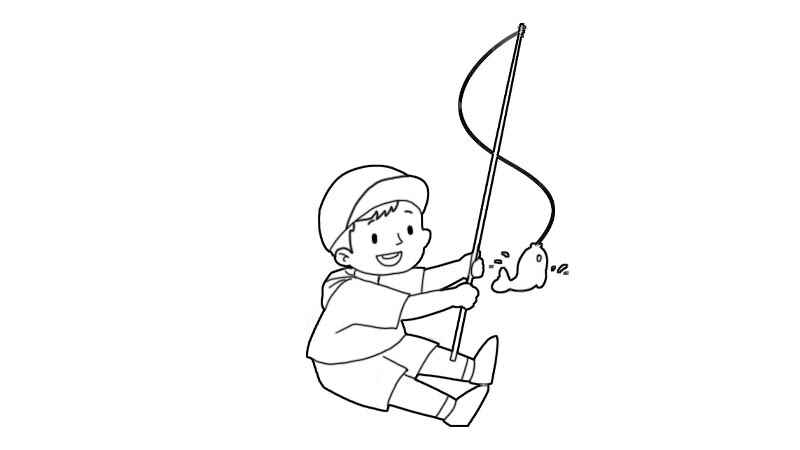 男孩钓鱼简笔画怎么画(如何画男孩的脑袋线条)