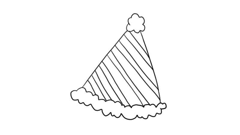 圣诞帽简笔画(圣诞帽顶上的毛球怎么画)