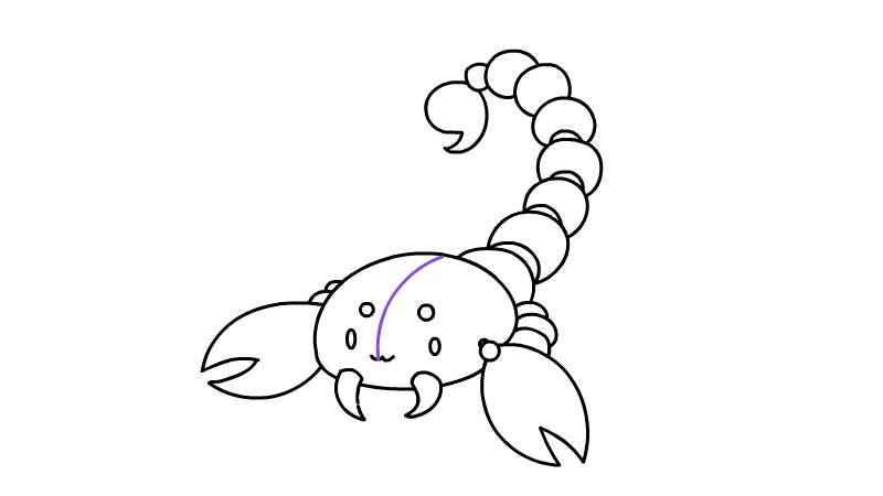 蝎子简笔画(蝎子的头部和两只大钳子)