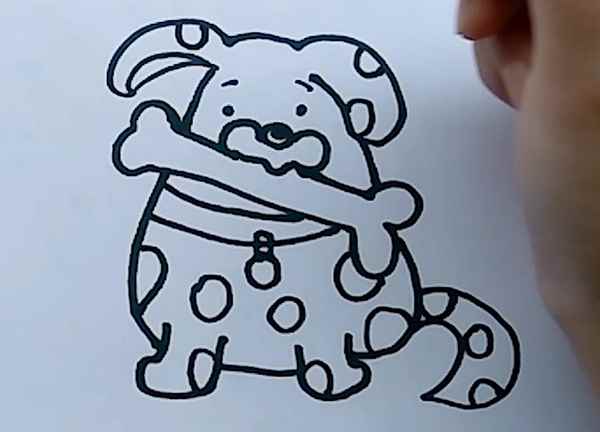 斑点狗简笔画(画出身体和尾巴怎么办)