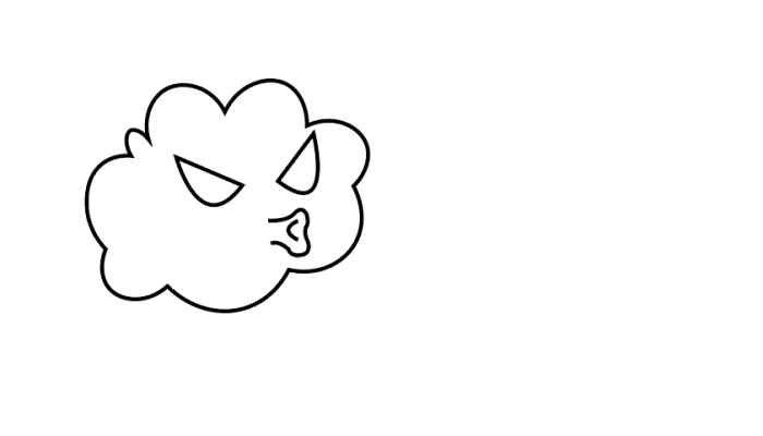 台风简笔画(元素涂上相应的颜色)