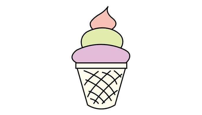 ​食物简笔画(冰淇淋的上半部分是什么)