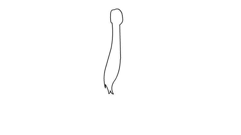 古风背影简笔画(先画出古风人物的头发;勾勒头发的细节)