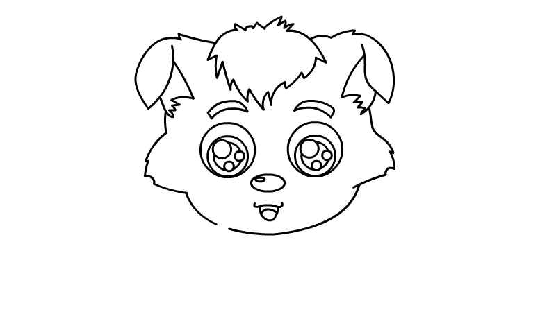 小灰灰简笔画(画出小灰灰的身体部分和上肢)