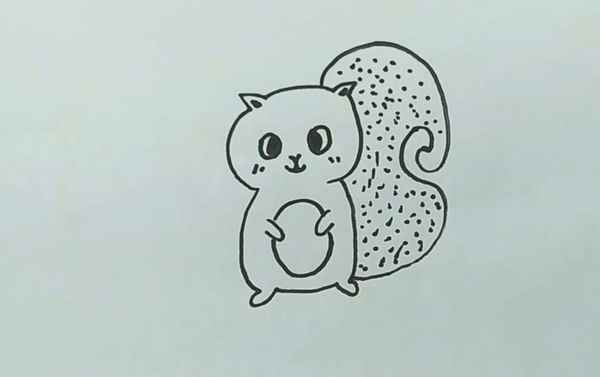 松鼠简笔画(小松鼠的头和耳朵)