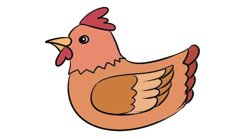 鸡的简笔画(画出鸡的鸡冠、眼睛和嘴巴)