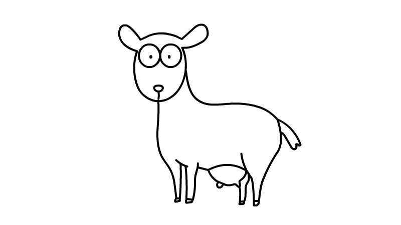山羊简笔画的画法(山羊的脑袋和羊角的区别)