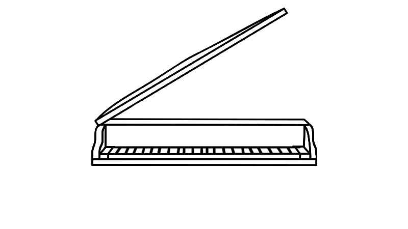 钢琴简笔画(钢琴的上半部分是怎样的)