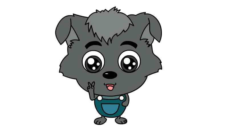 小灰灰简笔画(画出小灰灰的身体部分和上肢)