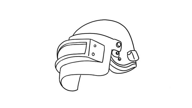 三级头简笔画(画出三级头的头盔和上面的螺丝)