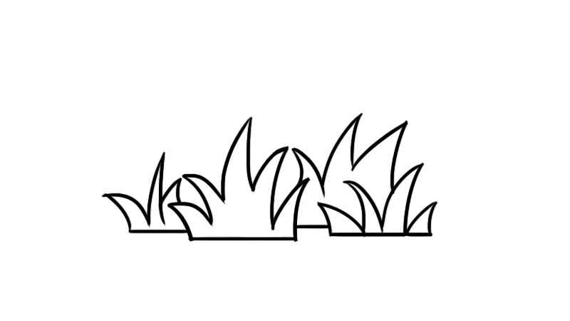 草丛简笔画(草丛的画法)