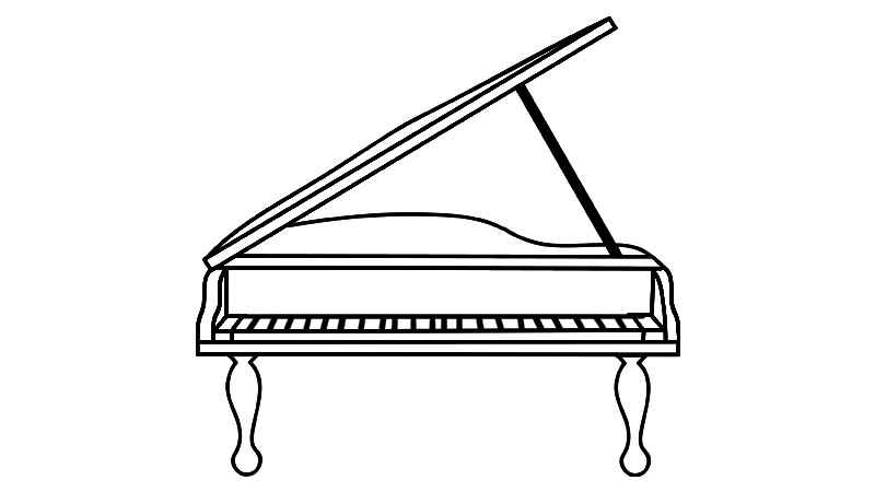 钢琴简笔画(钢琴的上半部分是怎样的)