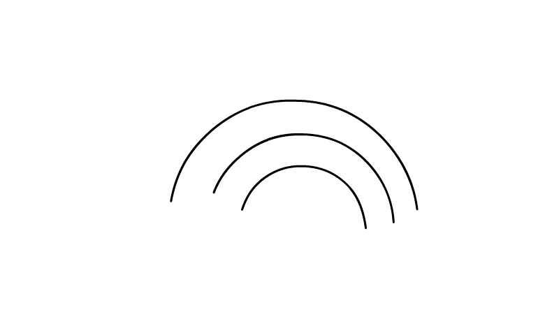 彩虹简笔画(彩虹轮廓画出2条彩虹的轮廓)