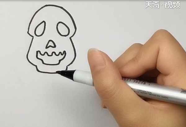 禁毒简笔画(我们先画一个骷髅头的形状)