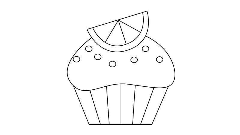 纸杯蛋糕简笔画(纸杯蛋糕顶部的柠檬片怎么做)