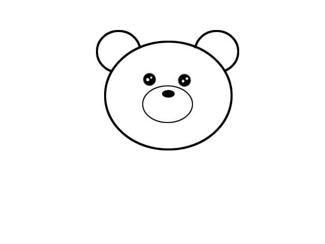 熊简笔画(画出熊的身体、手和脚。)