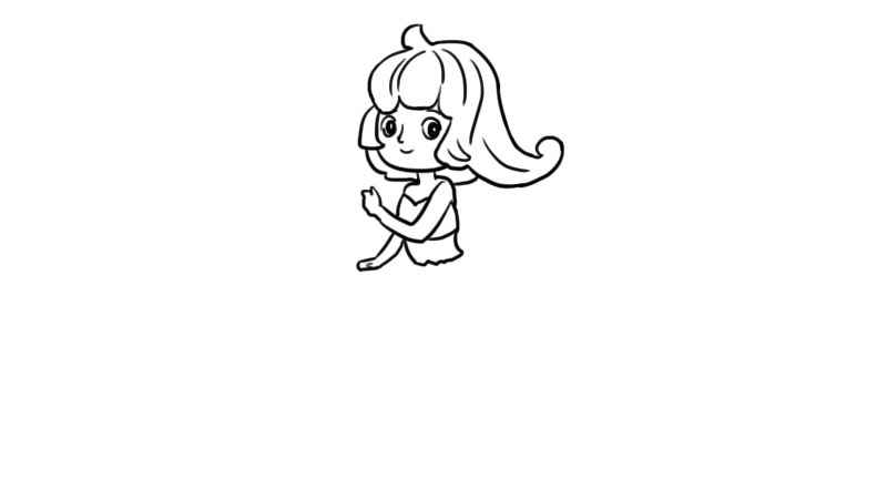 美人鱼公主简笔画(画一个脸部和发型。画出美人鱼的上半身。)
