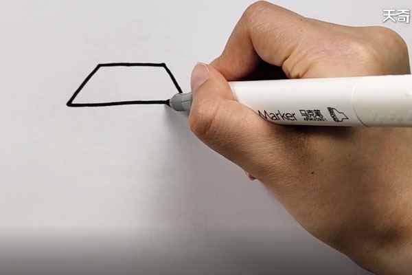 梯形简笔画(红色上色涂满就可以了。)