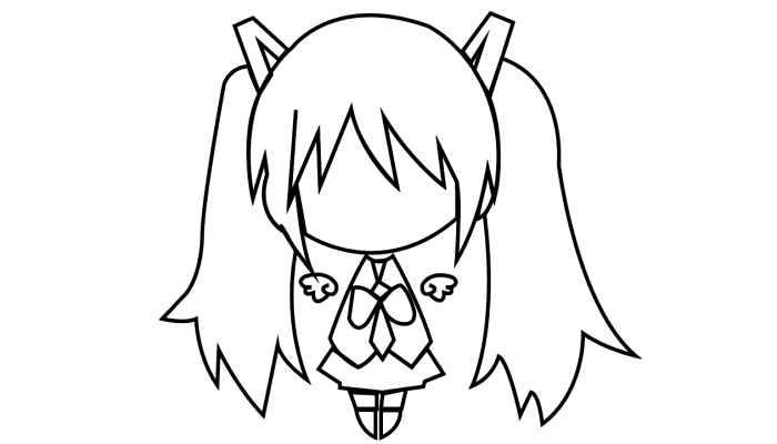 二次元简笔画(画卡通人物的头发和面部轮廓)