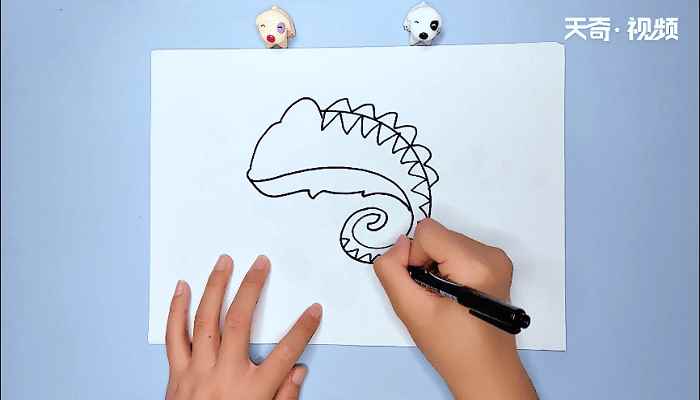 变色龙的简笔画(如何画出变色龙的身体轮廓)