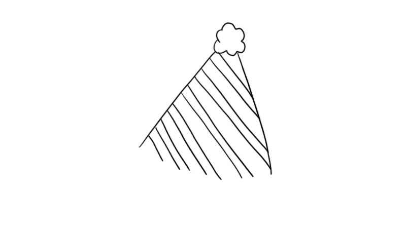 圣诞帽简笔画(圣诞帽顶上的毛球怎么画)