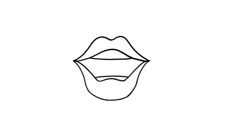 嘴唇简笔画(先画出嘴型。最后涂上颜色就可以啦)