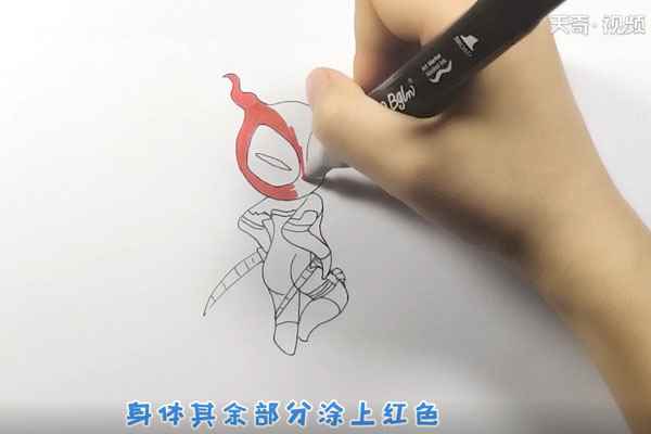 死侍简笔画(先画死侍的头部有哪些)