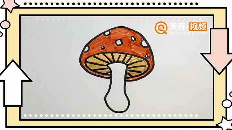 蘑菇怎么画(先画出像鼻子一样的菌把)