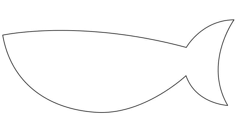 大鲨鱼简笔画(画出大鲨鱼的外形轮廓。)