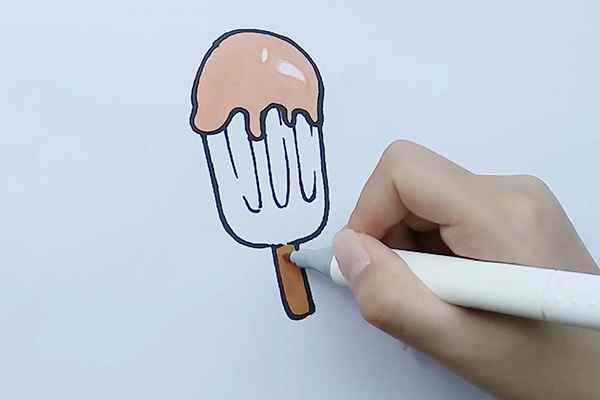 雪糕的简笔画(灰色涂雪糕画出融化的部分)