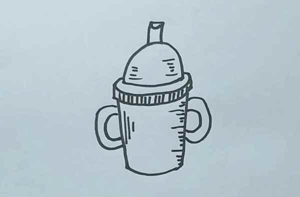 水瓶简笔画(水瓶画出身体和两边的把手)
