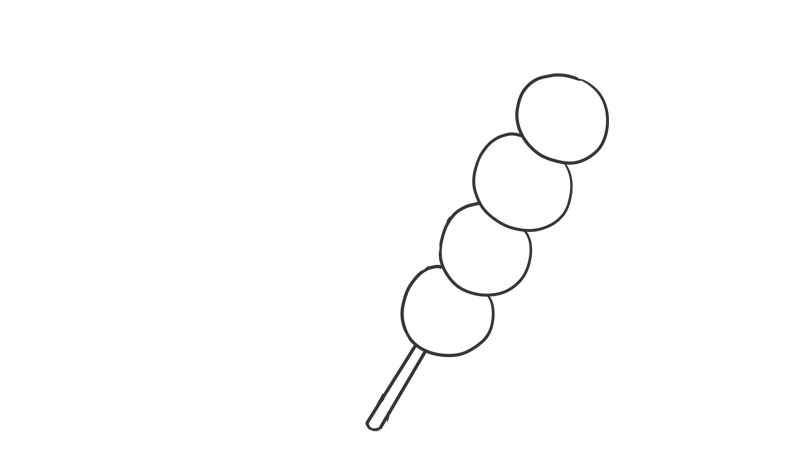 元旦冰糖葫芦简笔画(小棍子圆圈画法步骤图解)