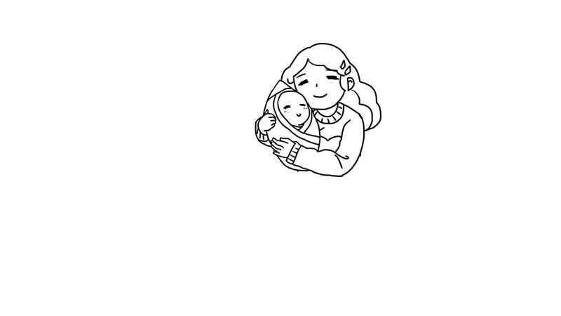 幸福一家人简笔画怎么画(育儿知识:画妈妈的下半身)