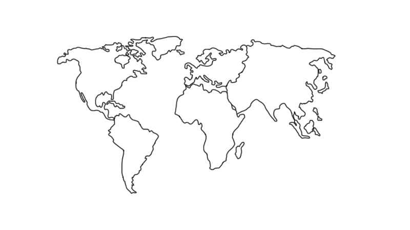 世界地图简笔画步骤(先画出美洲左边的地图轮廓)