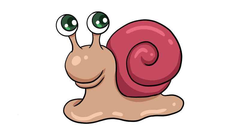 蜗牛简笔画(画出蜗牛的身体和背着的壳)