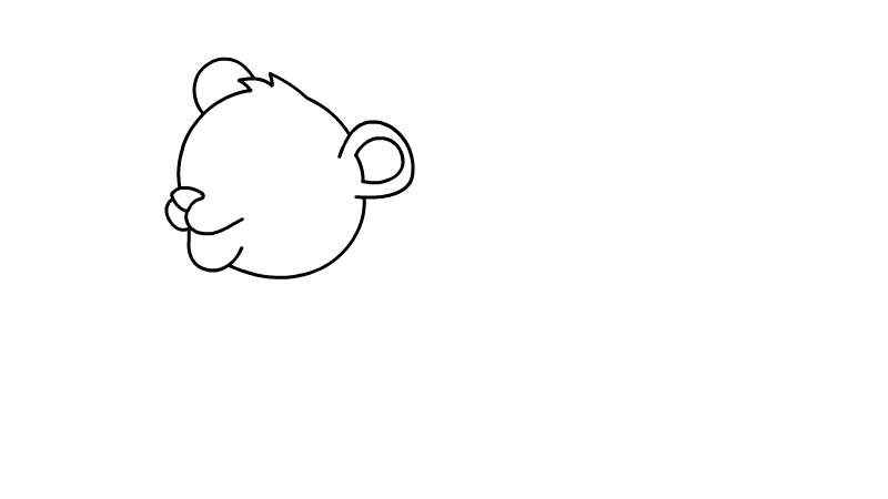 豹子简笔画(先画出豹子的头部和耳朵)