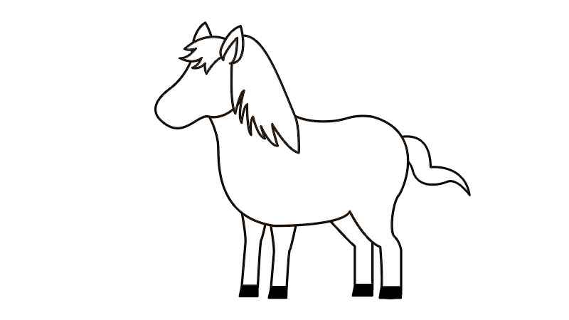 小马简笔画的画法(小马的脑袋线条怎么画)