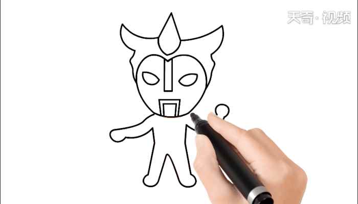 雷欧奥特曼简笔画(画雷欧奥特曼的脸和头上的角)