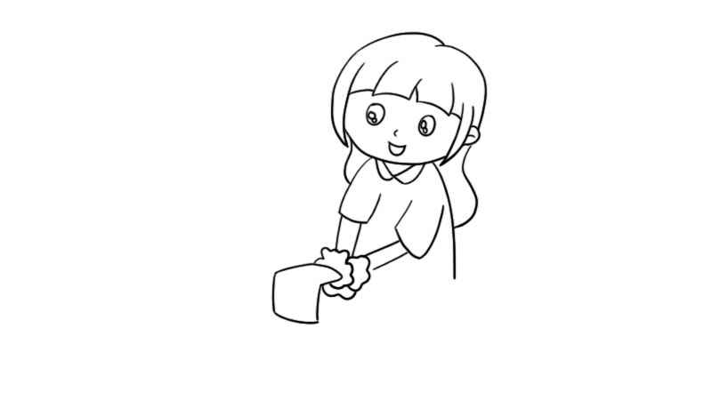 洗手的简笔画(小女孩的衣服和洗手液有什么区别)
