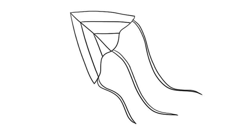 风筝简笔画的画法(三角形上的风筝涂上颜色就可以了)