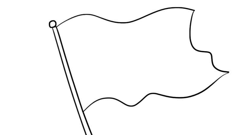 五星红旗简笔画(红旗的旗杆怎么画出飘扬的旗帜)