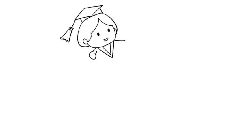 我们毕业了图片简笔画怎么画(女生脑袋的线条怎么画)