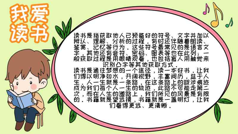 我爱读书手抄报内容(我爱读书手抄报内容字)