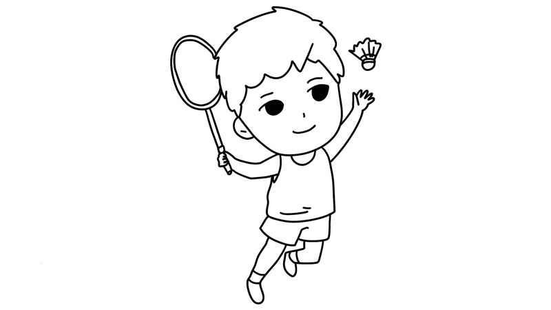 打羽毛球的人简笔画 打羽毛球的人简笔画步骤