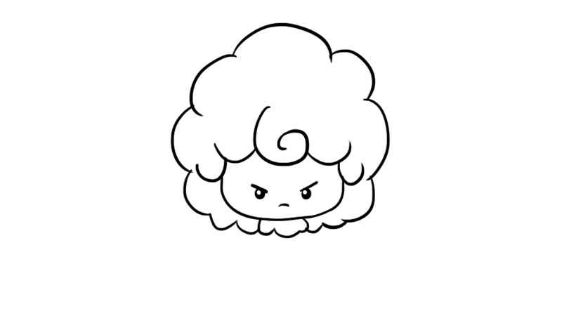 十二星座q版萌图简笔画白羊座(画出表情和头上的毛发部分)